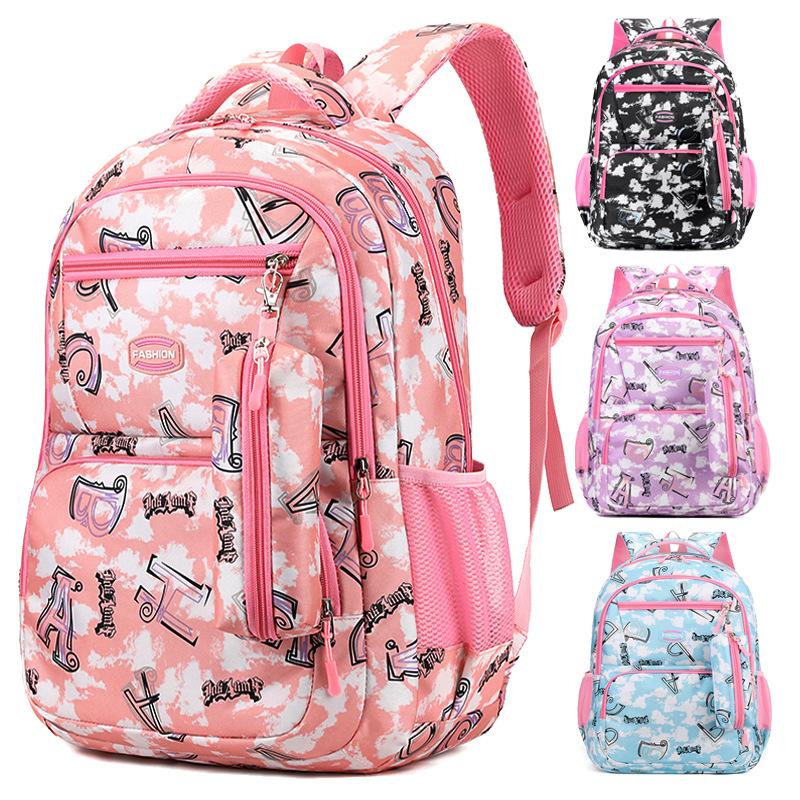 Child Patterned Alphabet Schoolbag Anti Splashing Water Wear Backpack Resistant