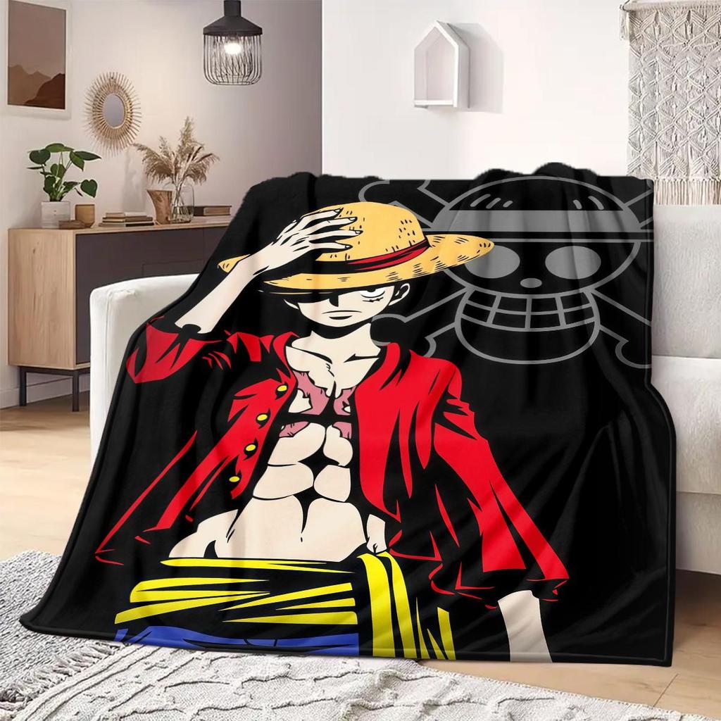 ONE PIECE Monkey D. Luffy Print Blanket Warm Comfortable Flannel Blanket Suitable for Bedrooms,Sofas, Beds,Chairs -QIAO98