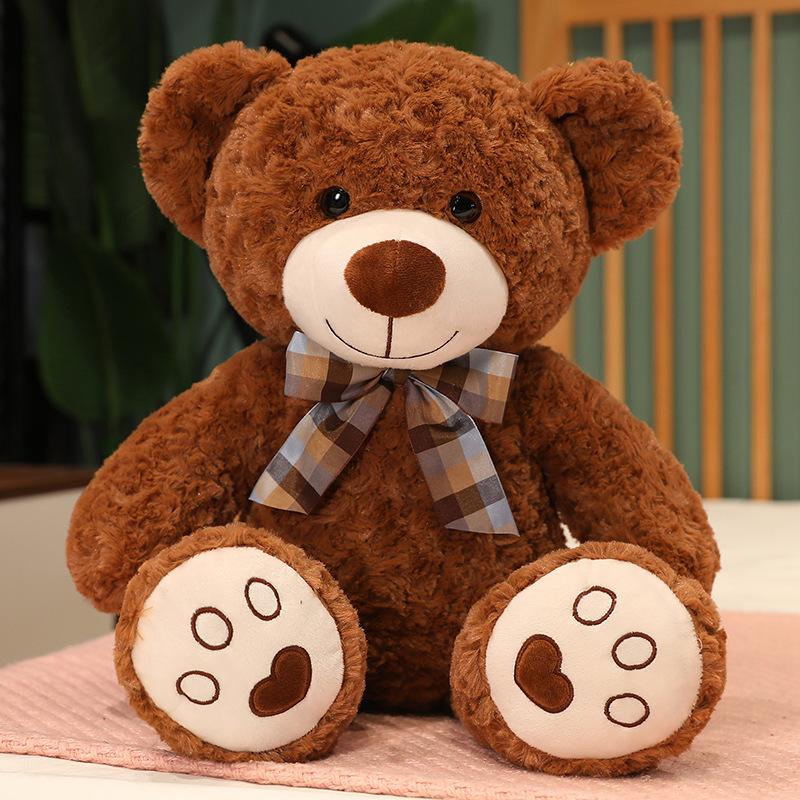 Cute Teddy Bear Plush Toy Soft Cute Couple Bow Tie Hug Bear Doll Girl Bed Hug Sleeping Doll Gift