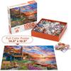 Puzzles for Adults 1000 Pieces, Sunset Lighthouse, Jigsaw Puzzles with Letters On Back Challenging Puzzles for Family Game Night