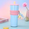 New Handy Rope Handy Ice Bula Cup Steel Double-layer Vacuum Insulated Cup High Appearance Horizontal Straw Cup