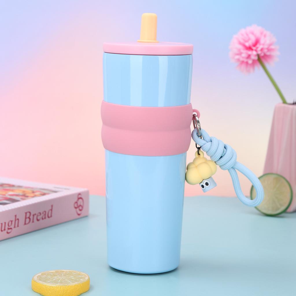 New Handy Rope Handy Ice Bula Cup Steel Double-layer Vacuum Insulated Cup High Appearance Horizontal Straw Cup