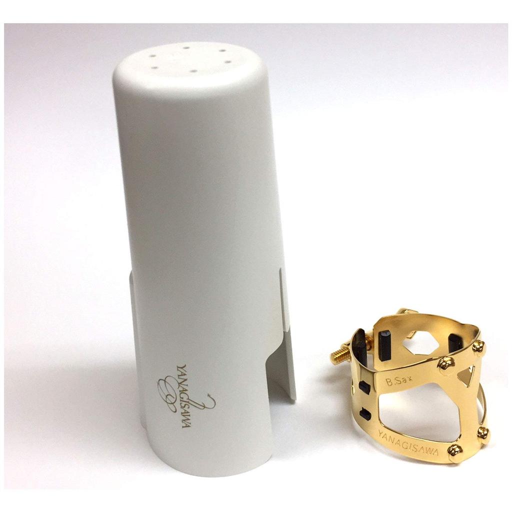 Yany SIXS ligature for ebonite (reverse tighteningsingle screw) for baritone saxophone, gold-plated finish