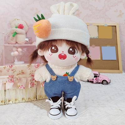 Puppenkleidung, modischer Overall, Puppenkleid, Spielzeugmütze, Schal, Pullover, 20 cm, Baumwolle, Puppenoutfit-Accessoires, Geburtstagsgeschenk