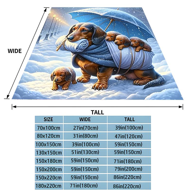 puppies in the snow Printed Blanket Children Adult Blanket Soft Warm Bedding for Bed Sofa Outdoor Travel Cover Blanket Cobertor