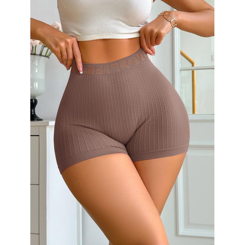 Pantaloncini Sportivi in Maglia con Lettere d'Amore a Vita Alta da Donna Europei e Americani