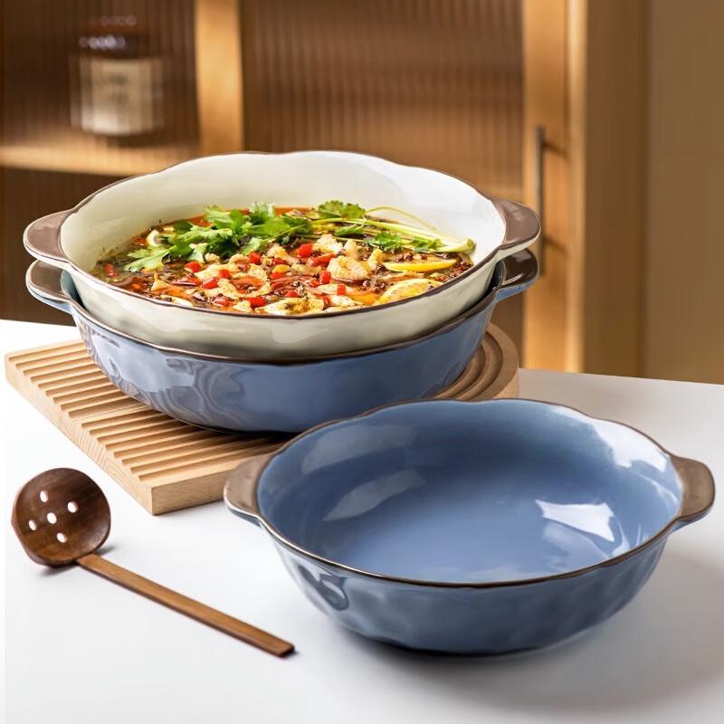 Japanese Style Large Ceramic Soup & Serving Bowl