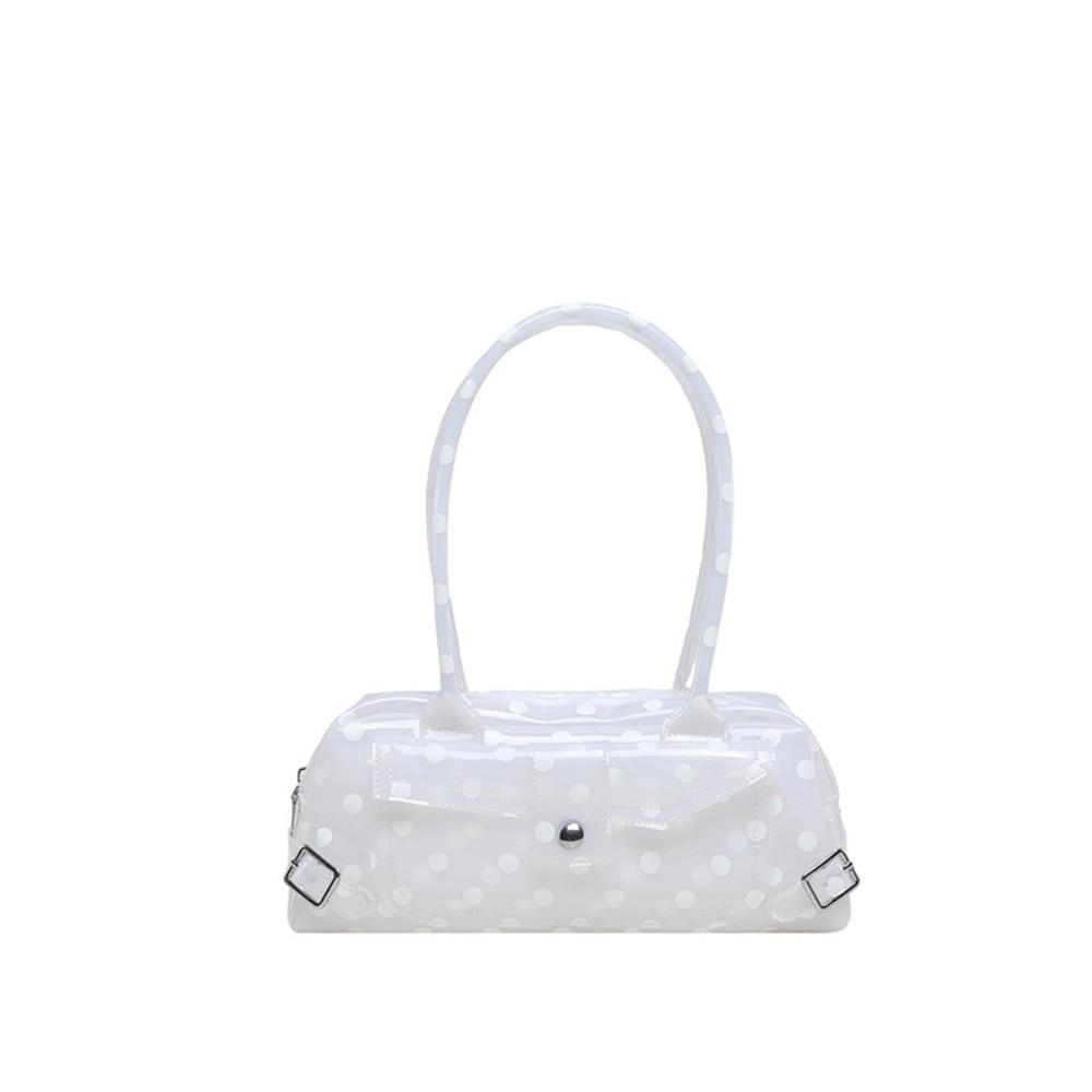 Cute Transparent Jelly Tote Bag Polka Dot Large Capacity Shoulder Bag Candy-colored Pvc Handbag Women