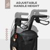 3 Wheel Rollator, Lightweight Aluminium Tri Walker with Adjustable Handle, Storage Bag and Dual Brakes, Folding Mobility Walking Aid for Elderly