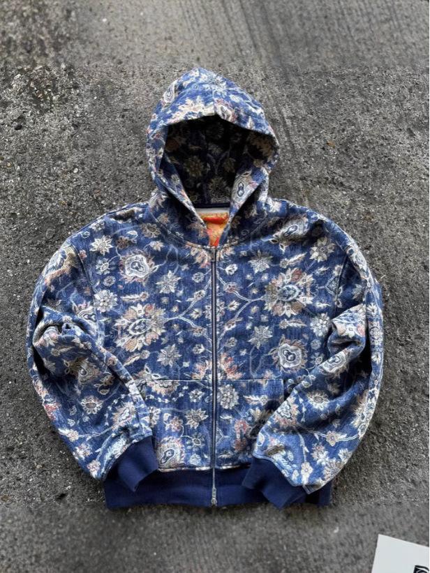 Damen Kapuzen-Reißverschluss-Strickjacke Jacke mit Langen Ärmeln, 3D-Druck - 2025 Mode