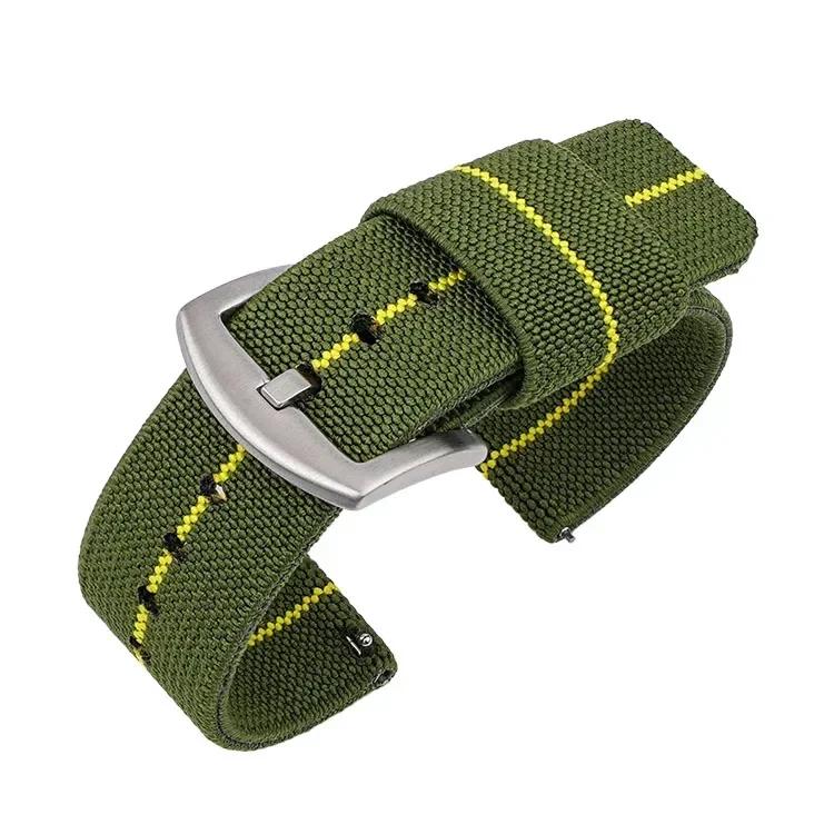18mm 20mm 22mm 24mm Nylon Watch Band for Seiko Army Military Woven Elastic Strap Quick Release Wristband Men's Sport Watch Bands