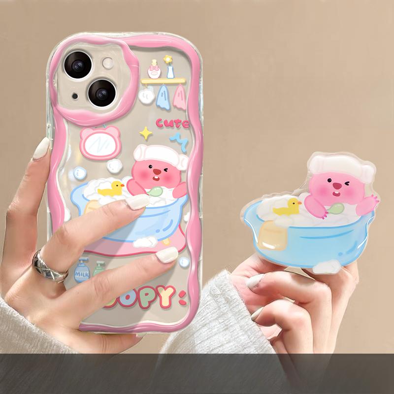 Anwendbar auf Apple 15promax Handyhülle IPhone 14/13 Niedlicher Cartoon-Ständer 11/12 Silikon Xs Sturzsicher