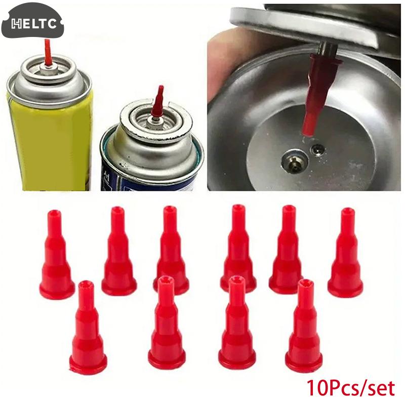 10pc Butane Inflation Nozzle Adapter Convert Cassette Tank Into Inflatable Tank Gas Nozzle Connector For Lighter Spray Gun Fill