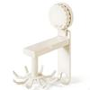 Suction Pad Kitchen Organizer Rack, Wall Mount, MultiFunctional Holder Cream White 6 Hooks