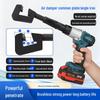 Lithium Battery Air Duct Flange Punching Gun - 25 Throat Depth for Steel & Outdoor Brackets