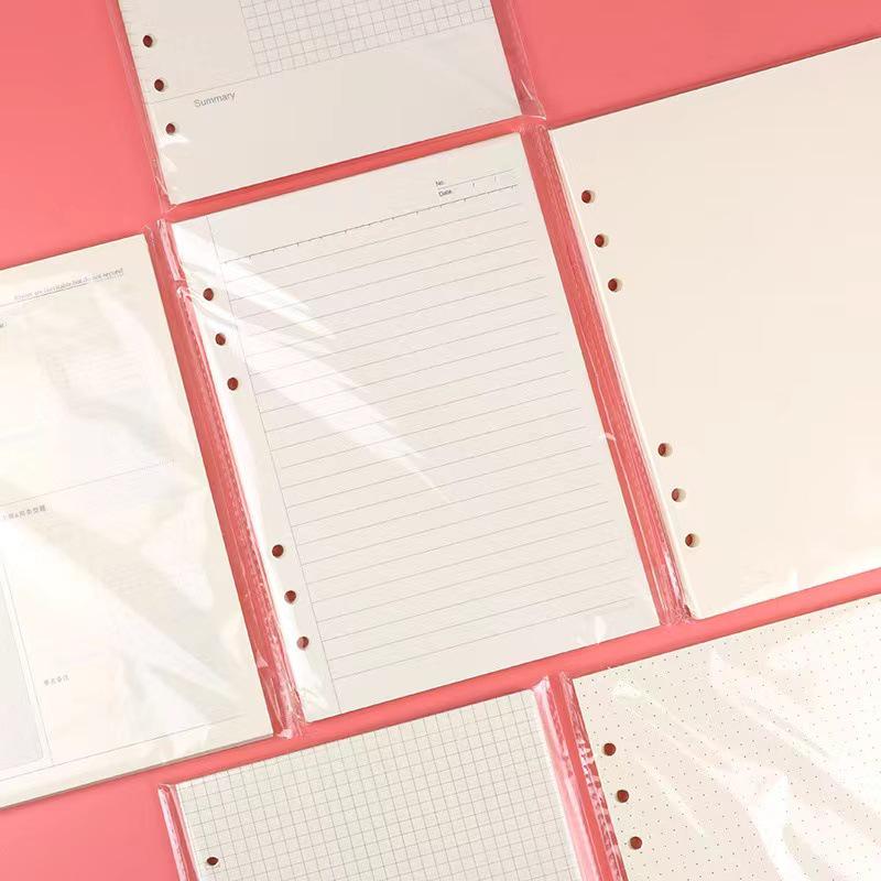 A5/B5 Loose-Leaf Refills: Detachable 6/9-Hole Notebook Pages, Replaceable Binder Core.