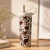 Borraccia Termica con Fantasia Leopardo Acciaio Inossidabile Tazza con Cannuccia Tazza Termos con Cannuccia Ciclismo