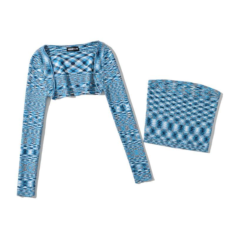 Za2025 Spring New Women Clothes Versitile Fashion Niche Design Wear More Irregular Pattern Knit Two Piece