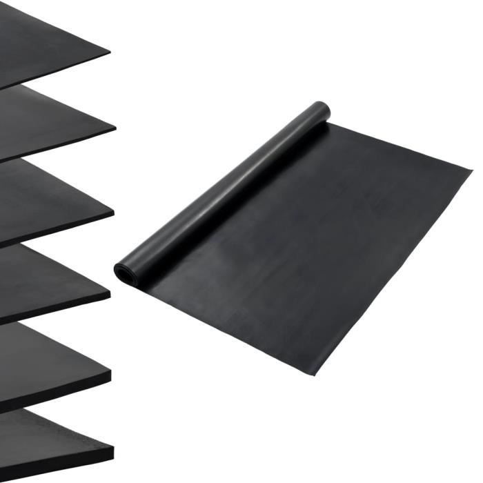Tapis en caoutchouc antidérapant - vidaXL - 1,2x2 m - 1 mm - Noir - Résistant à l'usure
