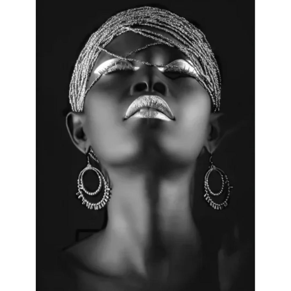 African Women Classic Black Gold Gestures Posters and Prints Female Portraits Canvas Painting Wall Art Pictures for Home Deco
