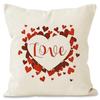 Love Valentine'S Day Print Home Decor Pillowcase Bedroom Living Room Sofa Decoration Polyester Cushion Cover With Zipper
