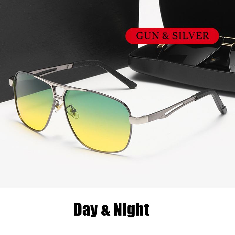 Polarized Photochromic Night Vision Sunglasses Outdoor Protective Goggles Day And Night Uv400 Lens Men'S Driving Sun Glasses