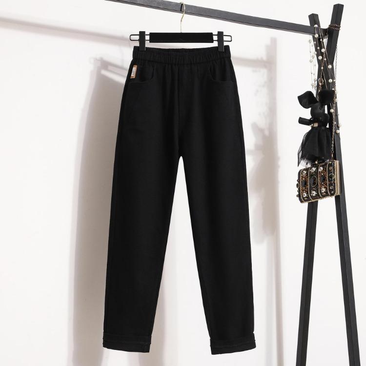 

New Fashion Oversize Plus Size Casual Pants Women Elastic Basic Trousers Female 5XL XL чёрный
