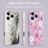 Colorful Flowers Pattern Lanyard Case For iPhone 17 Pro Max Funda iPhone 16 15 14 13 Pro Max 11 16E 17E Soft Silicone Cover