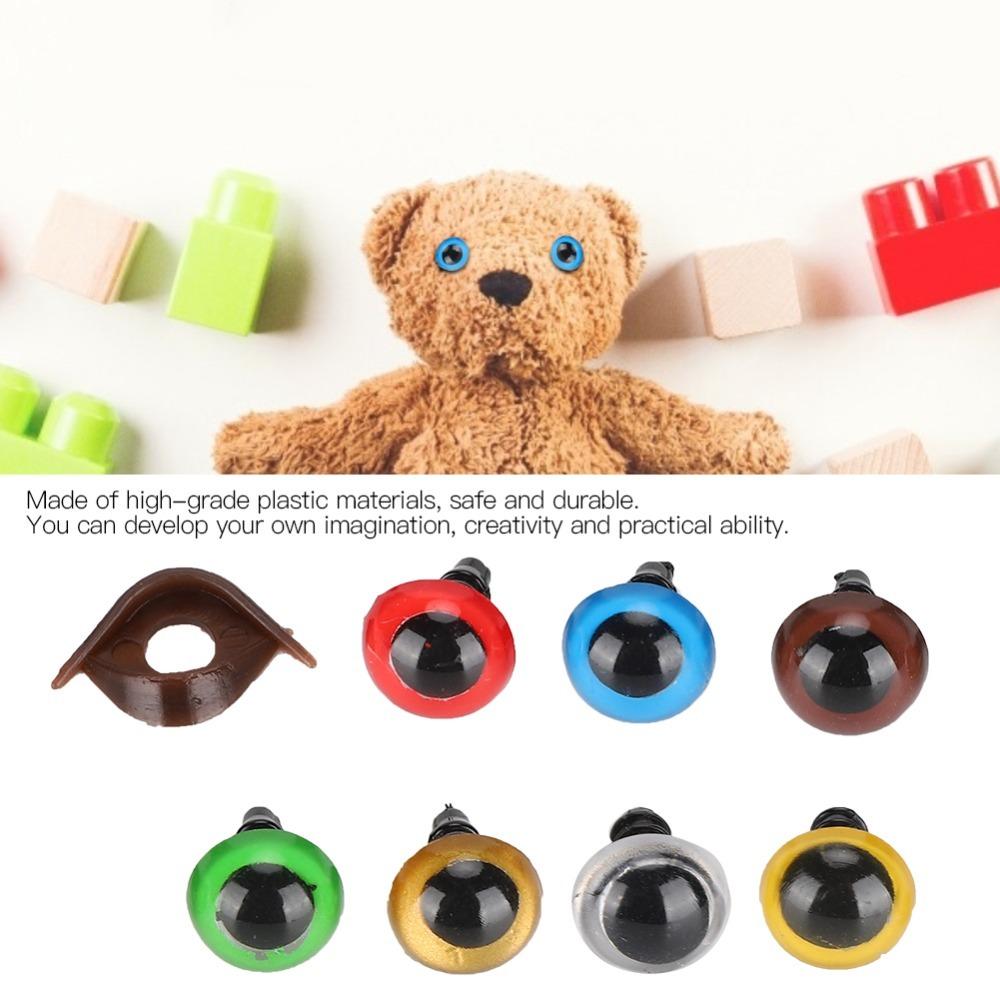 100pcs Mix Color Safety Eyes With Washer Puppet Toy Eyes Doll Making Doll Eyes Animal Dolls