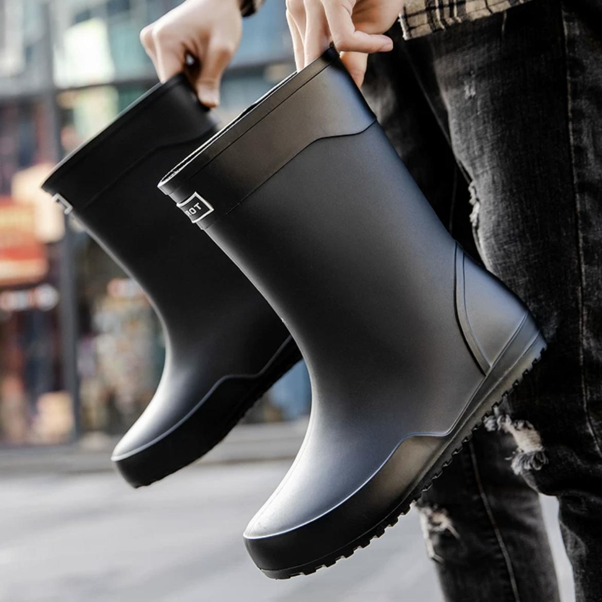 

Летние мужские резиновые сапоги до середины голени, нескользящие, водонепроницаемые, зимние, выше колена, теплая флисовая подкладка, дождевые сапоги для ходьбы, рыбалки, работы 42