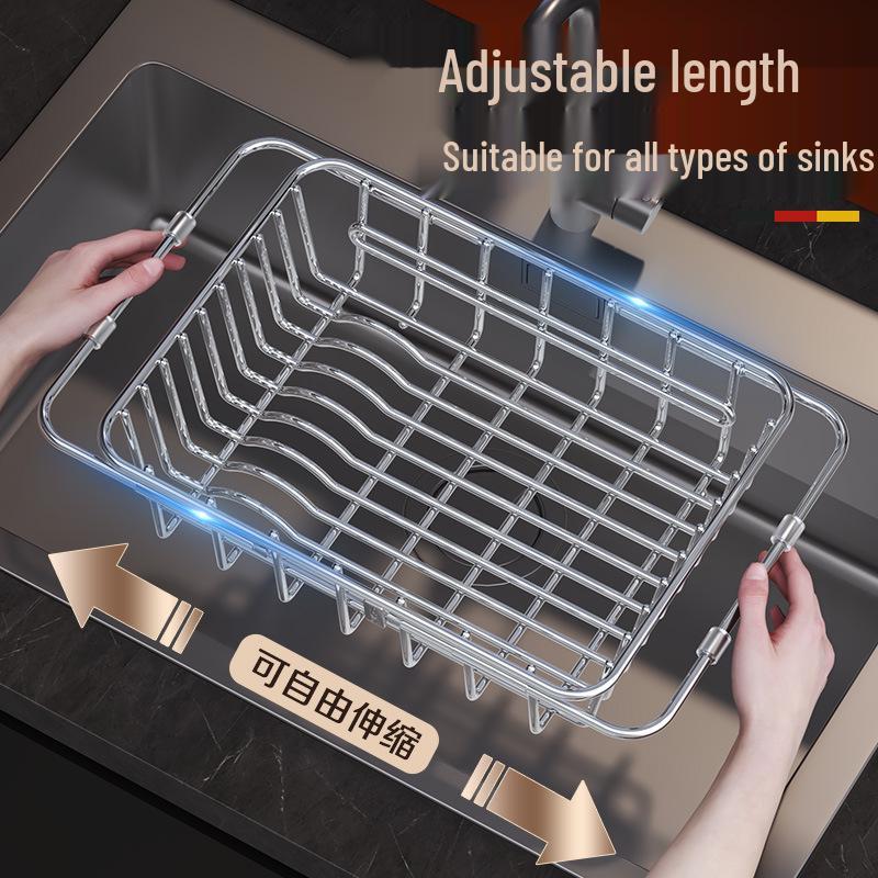 Stainless Steel Kitchen Sink Draining Rack and Basket