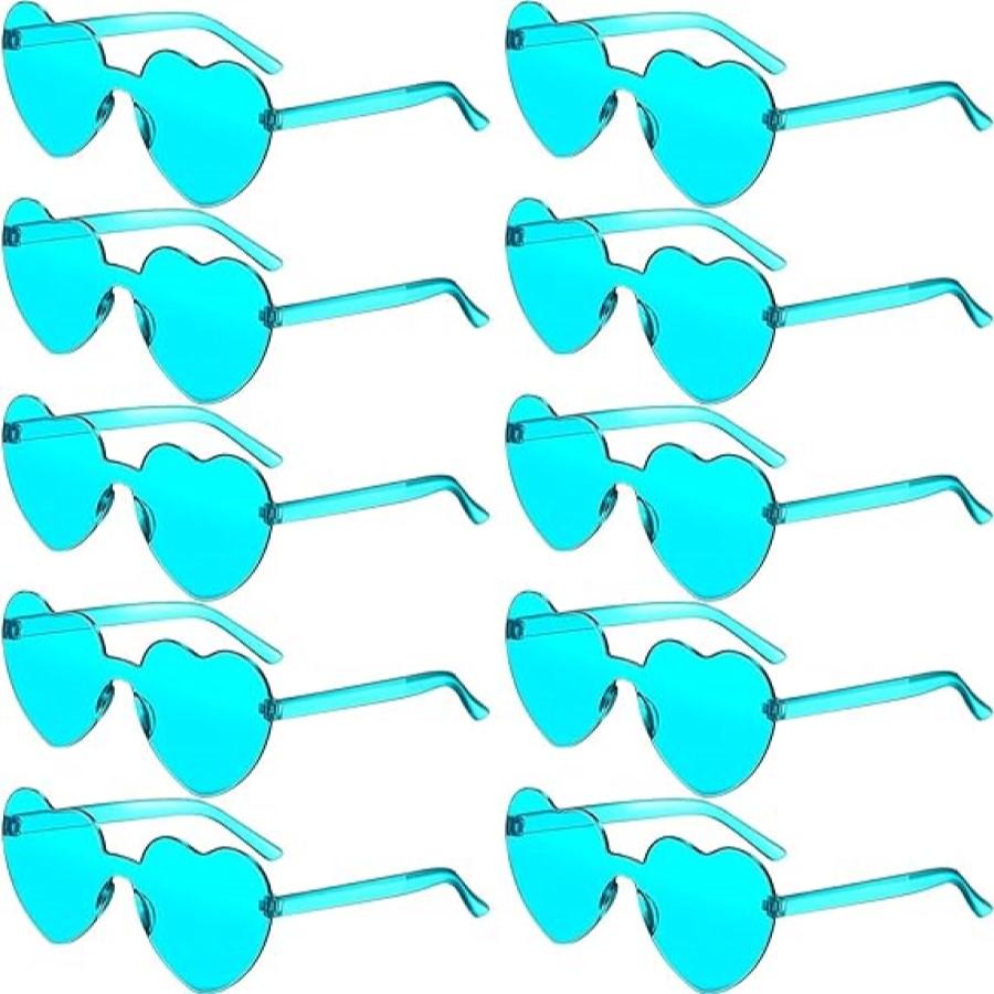 10 Pcs Heart-Shaped Glasses Party Favors, Plastic Novelty Eyewear, For Weddings, Birthdays, Anniversaries, Bachelor Parties