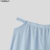 INCERUN Pantaloni Lunghi Casual da Uomo con Vita Elastica e Cut-out Pantaloni da Casa Loungewear