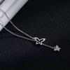 Elegant Korean-Style Diamond Butterfly Tassel Necklace