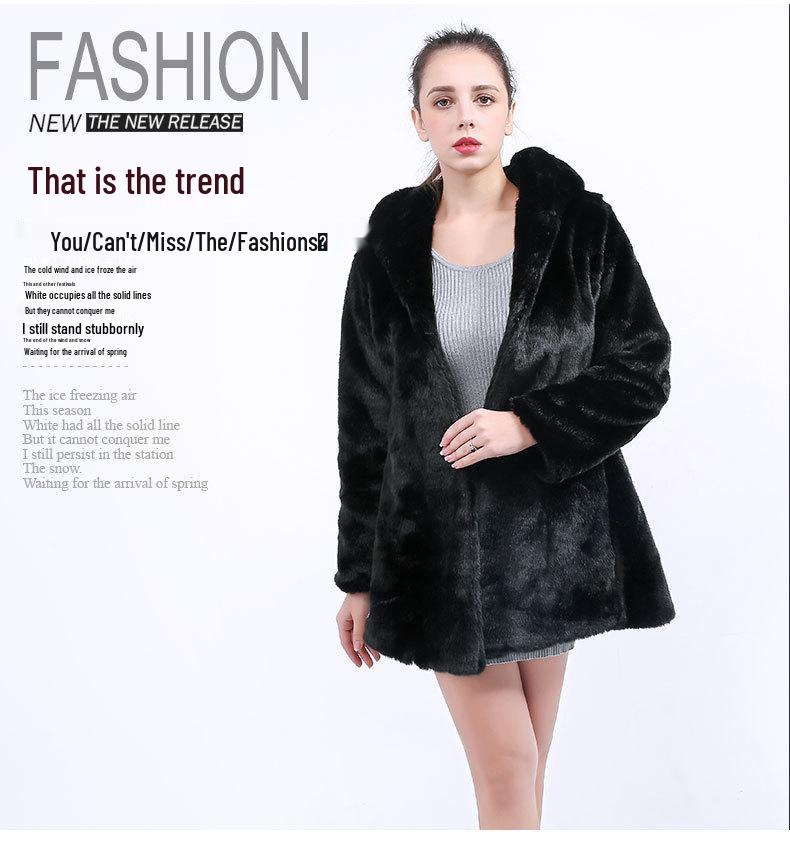 Women's Faux Mink Fur and Leather Long Coat (2021)