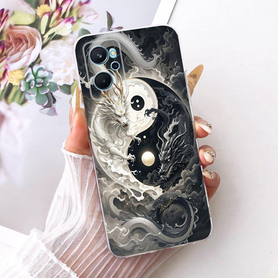 For Realme 9i 4G Case RMX3491 Transparent Cute Cat Fashion Butterfly Funny Painted Casing For Real me 9i 4G Cover