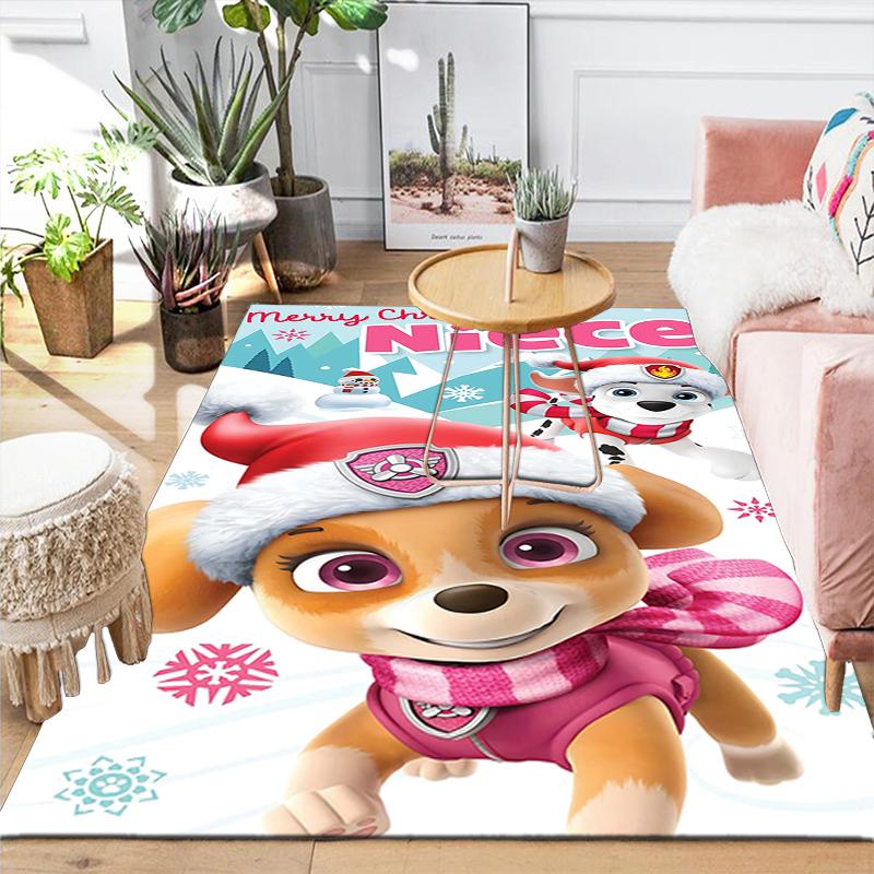 1Pc Paw Patrol Christmas Celebration Rug Office Carpet Indoor Outdoor Doormat Nonslip Soft And Comfortable Living Room Christmas Halloween Gift D91876
