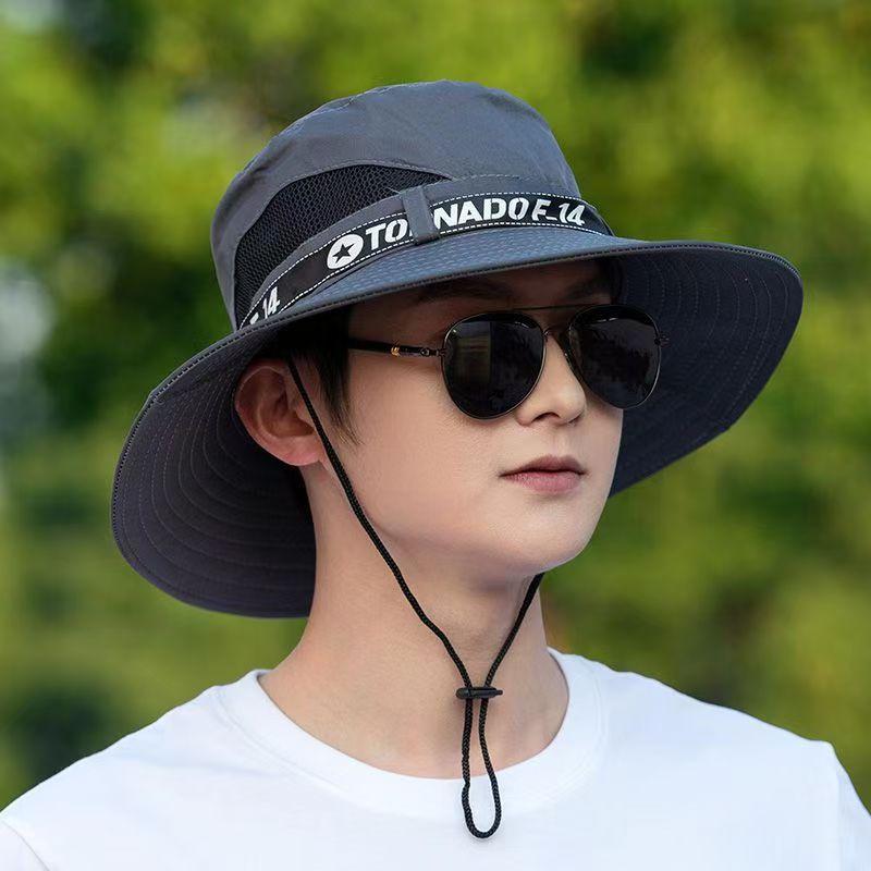 Fisherman Sun Protection Embroidered Outdoor Cowboy Hat for Camping and Mountaineering