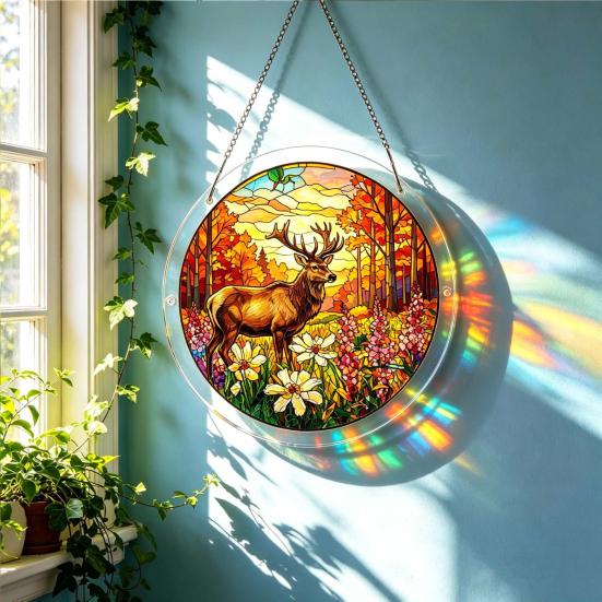 Window Hanging Acrylic Puzzles Suncatcher Stained Glass Style DIY Jigsaw Puzzle Craft