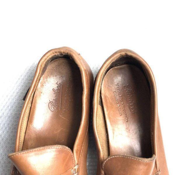 Vintage Paraboot Size 27.5 28.5cm Slip On Coin Loafer Brown(USED)