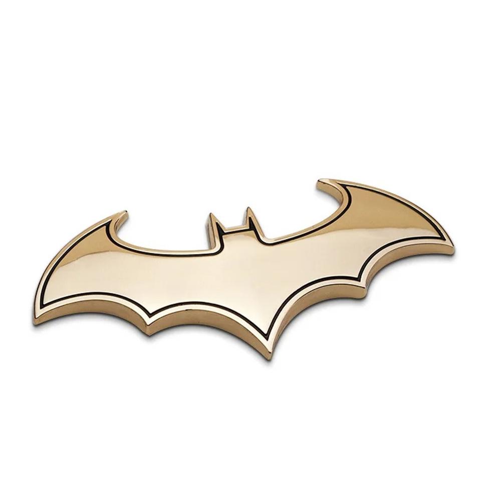 3D Metal Bat Auto Car Logo Cartoon Sticker Metal Badge Emblem Tail Decal Motorcycle Car Styling Decoration Accessories золотой