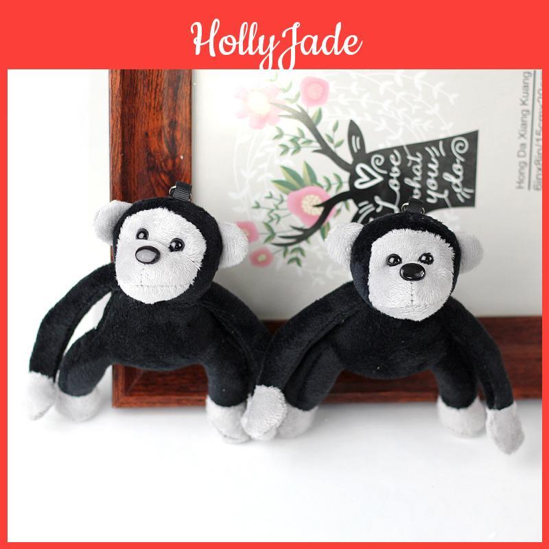 Adorable Small Plush Gorilla Keychain Soft Toy Black Stuffed Animal 12cm