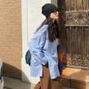 2024 Spring/Autumn Women's Loose Slit Long Sleeve White Shirt - College Style