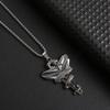 Halloween Gift Hip Hop Ins Style Titanium Steel Necklace Black Mamba Snake Pendant
