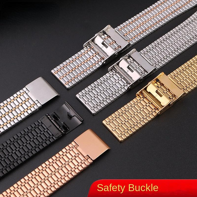 For Any Brand Quick Release Spring Bar Stainless Steel Watch Strap 18 20mm 22mm Safety Buckle Men Watchband Bracelet Accessories