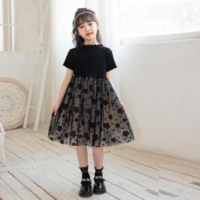 2025 Summer Fluffy Gauze Princess Dress – Short-Sleeved Japanese & Korean Inspired Skirt for Girls