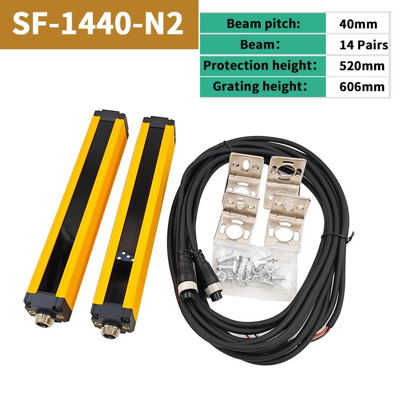 Safety Light Curtain Sensor 20mm 40mm Pitch Area Protection Device Industrial Infrared Grating Barrier NPN PNP Output 12-24V DC