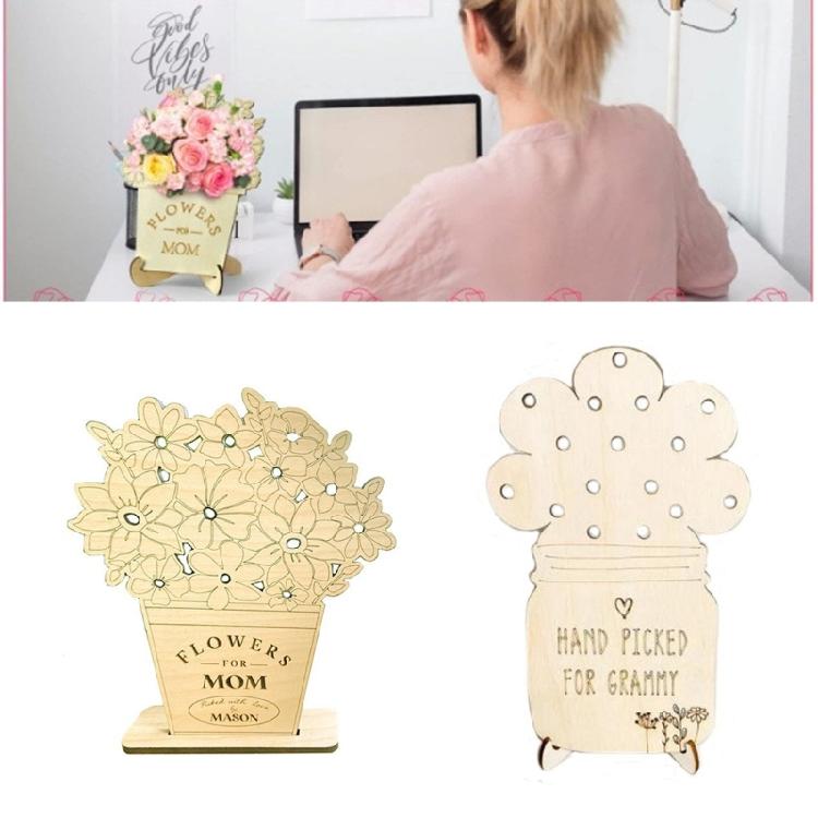 Party Table Decorations Wood Flower Shelf Mothers Day Flower Holder
