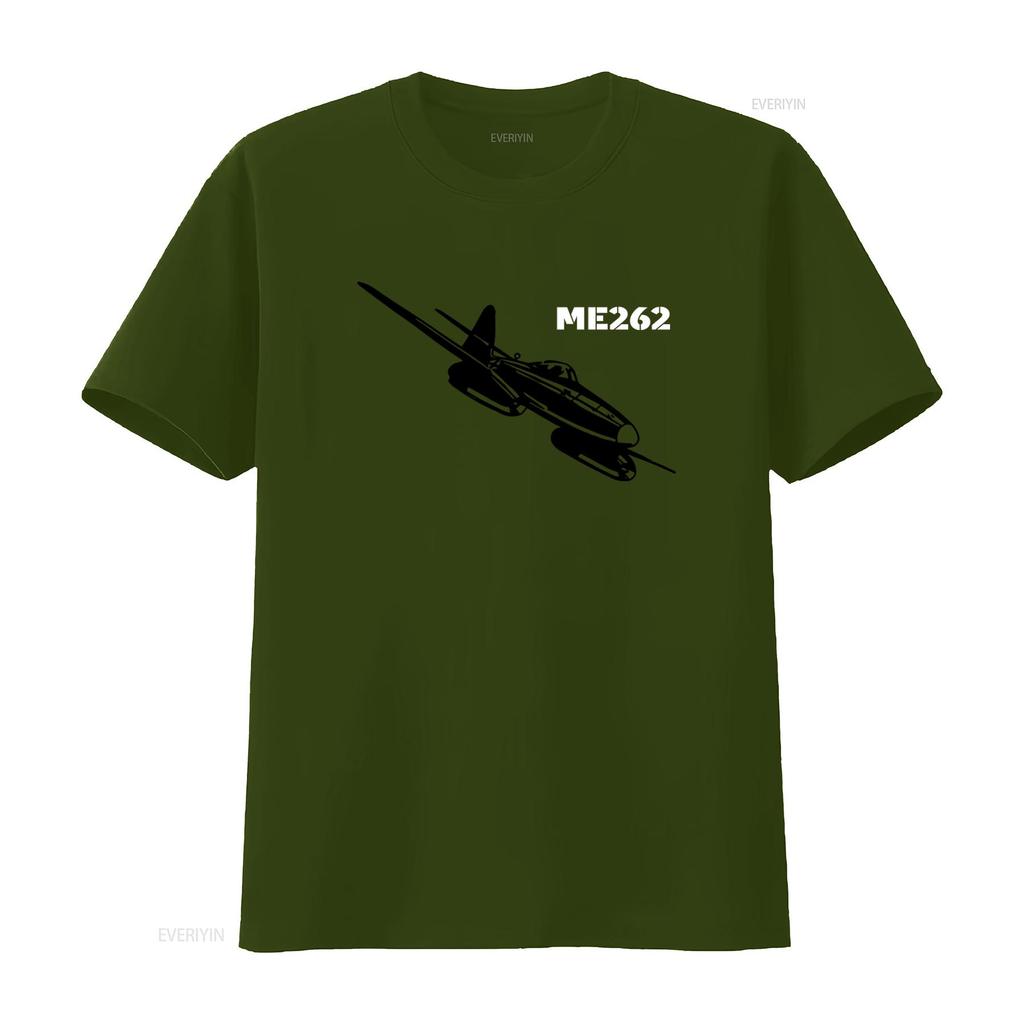 WW2 Luftwaffe ME 262 Airplane Model Mens Khaki T Shirt 1042 Vintage Washed Top For Everyday Wear Casual Homme Comfortable