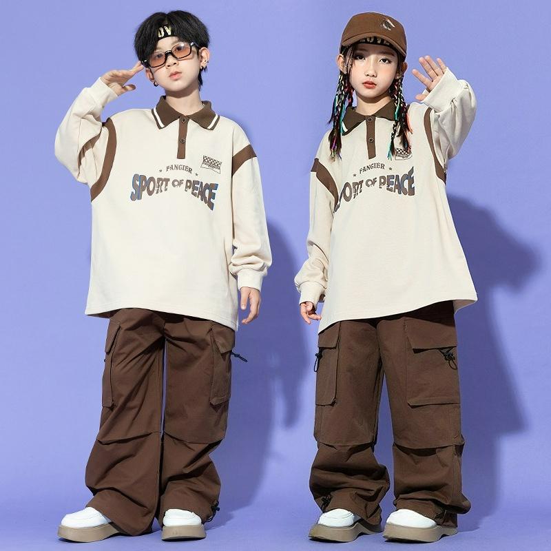 Children's Hip-hop Trendy Clothes, Boys' Hip-hop Long-sleeved Hiphop Costumes, Girls' Jazz Dance Clothes, Children's Catwalk Suits